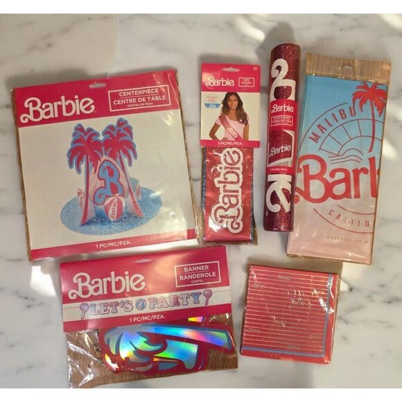 Barbie-Themed Party Decorations Supplies Centerpiece Sash Table Cover Banner New - Picture 1 of 14
